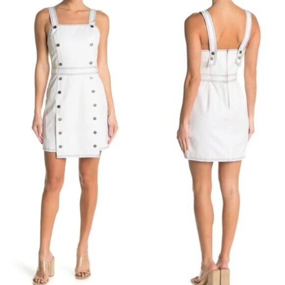 BALDWIN Zoe Button-Front Denim Mini Dress - Picture 1 of 12